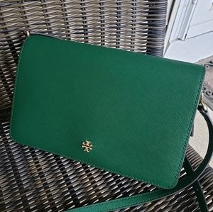 Tory Burch Cross body Saffiano Leather Emerald Green 💚